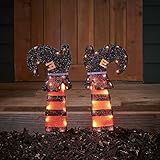 Lights4fun LED Halloween Hexenbeine mit Erdspießen Halloween Deko...