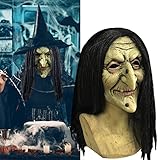 SanNELChEL Hexenmaske, Halloween Gruselige Latex Hexenmaske, Große...