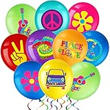 45 Stück Groovy Retro Hippie Boho Luftballons Groovy Gänseblümchen...