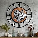 Lafocuse Wanduhr Groß mit Beweglichen Zahnrädern Industrial...
