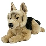Teddys Rothenburg Kuscheltier Schäferhund 45 cm liegend braun/schwarz...