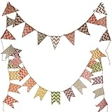 BUONDAC 2 stück 2 Motiv Banner Leinen Wimpel Girlande Taufe...