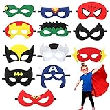 Zoxopoai 12 Stück Superhelden Masken, Filz Masken Kinder, Superhero...