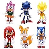 BESTZY Sonic Mini Figuren Set, 6 Stück Sonic Cake Toppers,...