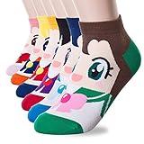 Yancos Sailor Moon Cute Cartoon Socken 6 Paar, Mehrfarbig,...
