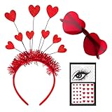 COLOFALLA Herz Haarreif Herzen Stirnband Glitzer Herz Brille...