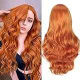Colorfulpanda Perücke Orange Blond Lang Lockig Natürlich...