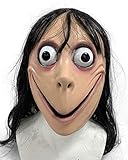 Momo Challenge Maske Hacking-Spiele mit langen Haaren Gruselige Latex...