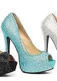 Leg Avenue 5035 - Glamour 5.5 Zoll Satin Strass Besetztem Schuhe,...