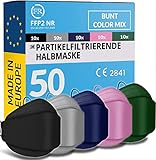 FiRiO® 50x FFP2 Maske Bunt Erwachsene [MADE IN EUROPE] - Bunte FFP2...
