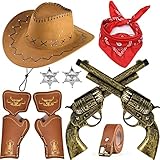 vamei 9 Stk Cowboy Kostüm Zubehör Kinder Jungen Cowboyhut Bandanna...