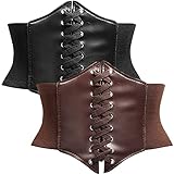 Damen Schnürkorsett 2Stücke Steampunk Korsett Gürtel Retro Breite...