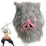 TZLCOS Demon Slayer Hashibira Inosuke Maske Latex Anime Hairy Boar...