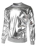 JOGAL Herren Metallic Gold Disco Shirts Nachtklub Style Hoodies Large...