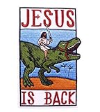 JESUS IST ZURÜCK Dinosaurier-Jacken-Aufnäher, niedliche bestickte...
