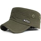 Kuyou Unisex Army Military Flat Cap Vintage Cotton Baseballmütze...