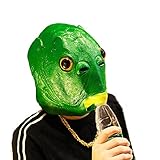 LEZED Tier Latex Fisch Maske,Grüne Murloc-Maske,Grüne...