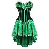 WLFFW Corsage Streifen mit Rock Korsett Kostüm Damen (EUR(44-46) 4XL,...