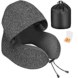 Amazon Brand - Eono Nackenkissen Memory Foam, Reisekissen mit Haube,...
