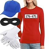 Panzerknacker Kostüm Langarm-Shirt + MÜTZE + Maske + Handschuhe...
