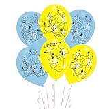 Amscan 9904826 - Latexballons Pokémon, 6 Stück, Luftballons