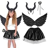 Halcyerdu Königin Hörner Kostüm Kind, 4 Stück Teufel Kostüm...