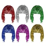 Foil Tinsel Perücken Faschingsperücke Partyperücke Bunte Lametta...
