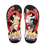 EDMKO One Piece Flip Flops Unisex Monkey D. Luffy Badelatschen...