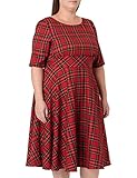 Hell Bunny Irvine Retro 50s Jahre Rot Schottenkaro Kleid 4XL