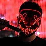 SHIYOUO LED Halloween Maske, 3 Steuerbare Verschiedene Blinkmodi...