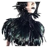 keland Gothic Feder Umhang Schal Bolero Kragen Federumhang Federkragen...