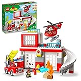 LEGO 10970 DUPLO Feuerwehrwache mit Hubschrauber, Feuerwehr-Spielzeug...