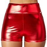 dressforfun 901007 Damen Metallic Hotpants, glänzende Shorts mit...