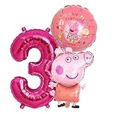 Peppa Wutz Girls Set Folienballon + Riesenzahl 1-8 Kindergeburtstag...