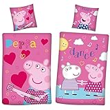 Peppa Wutz Pig Wende-Bettwäsche Dance 2 Motive 135 x 200 cm + 80 x 80...