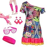YADODO 80er Jahre Kleidung Damen Neon Party mit 80er Jahre Accessoire...