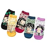 5 Paar Demon Slayer Casual Damen Socken Cartoon Muster Lustige süße...