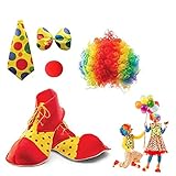 Richolyn Clown Kostüm Set - 5 Teile/Set Einschließlich Perücke Red...