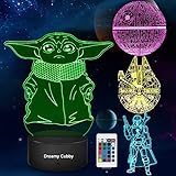 Star Wars Geschenke 3D Lampe Spielzeug Nachtlicht mit 4 Mustern und 7...