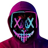 Generic LED Halloween Maske, LED Purge Maske mit 3 Beleuchtungsmodi,...