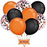Gxhong Luftballons Orange Schwarz, 12 Zoll Halloween Luftballons,...