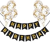 Vormontierde Happy Birthday-Girlande mit Konfetti-Luftballons |...