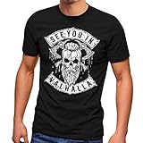 Neverless® Herren T-Shirt See You in Valhalla Wikinger Totenkopf...