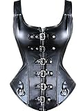 KUOSE Damen Vollbrust Lackleder Korsett Corsagentop Bustier Korsage...