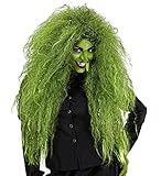Karneval-Klamotten Hexenperücke grün Perücke Hexe grün Damen