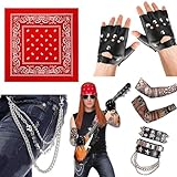 Punk Gothic Rocker Kit 70er 80er 90er Jahre Schwermetall Disco Kostüm...