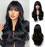 Esmee Lange Gewellte Schwarze Perücken für Frauen Synthetisches...