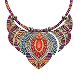 YAZILIND Ethnic Style Chunky Bunte Kragen Festival Tribal Perlen Bib...