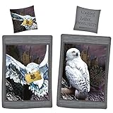 Harry Potter Wende-Bettwäsche Hedwig Eule 135 x 200 + 80 x 80 cm 100%...