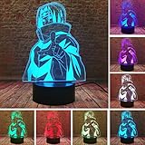 Anime Kakashi Minato Uchiha Sasuke itachi Nachtlicht 7 Farben LED...